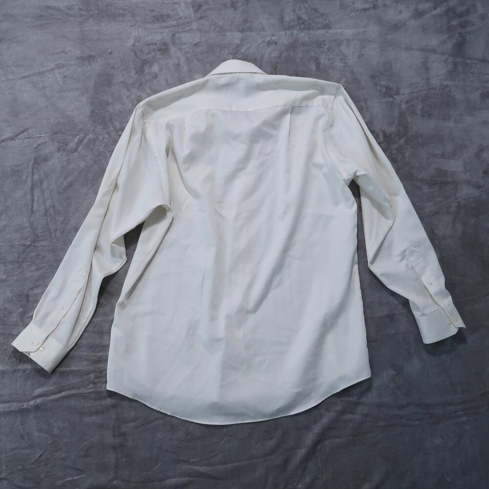 Geoffrey Beene Button Down Mens White Regular Fit Shirt Cotton Blend Neck 16 - Picture 4 of 11